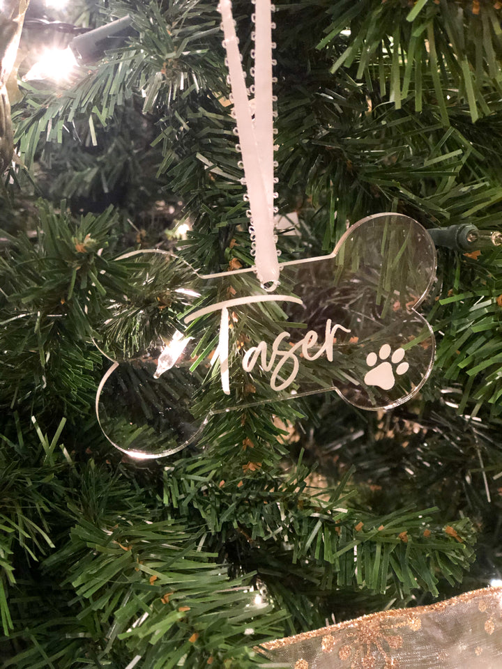 Dog Bone Christmas Ornament - Petals and Ivy Designs