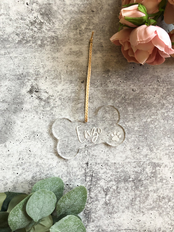 Dog Bone Christmas Ornament - Petals and Ivy Designs