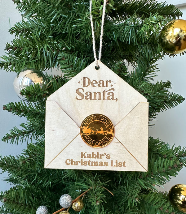 Christmas Wish List Envelope 3D Ornament - Petals and Ivy Designs