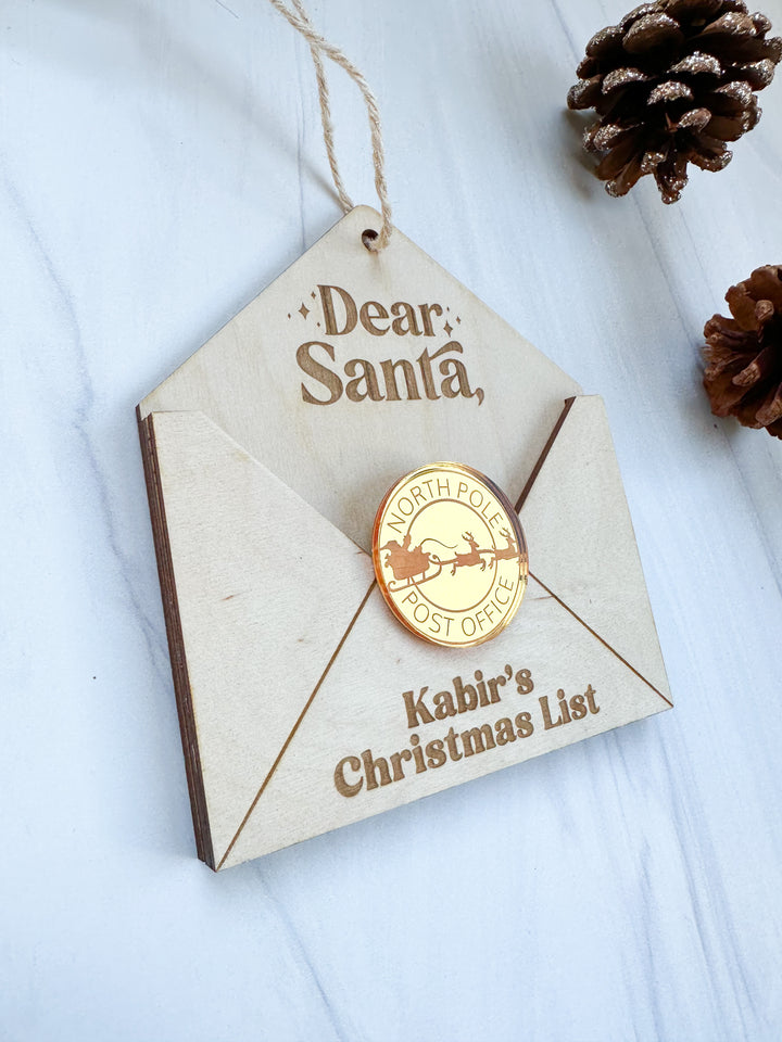 Christmas Wish List Envelope 3D Ornament - Petals and Ivy Designs