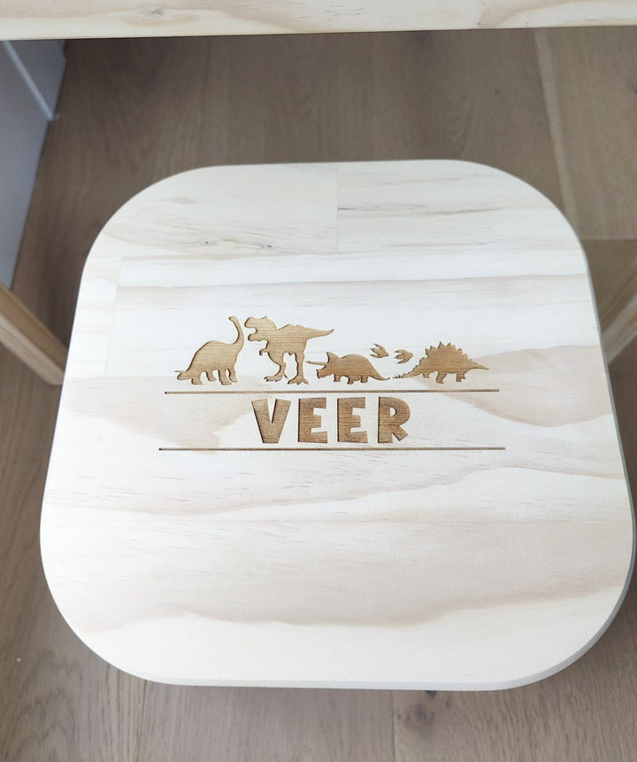 Personalized Dinosaur Stool - Petals and Ivy Designs