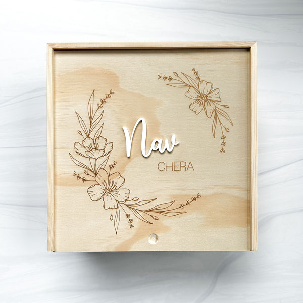 Floral Arch Wooden Keepsake Box