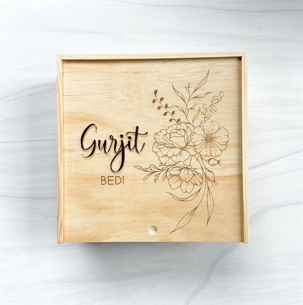 Floral Wooden Keepsake Box