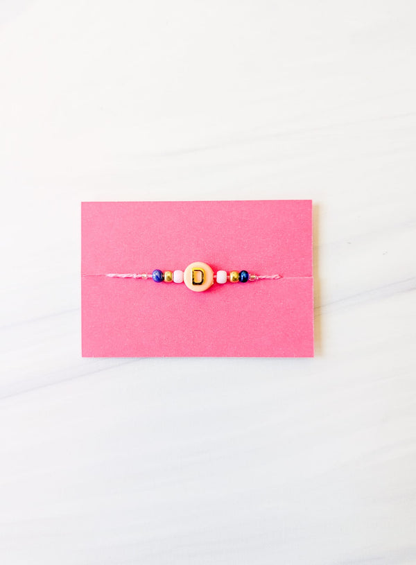 Custom Peach Initial Rakhri