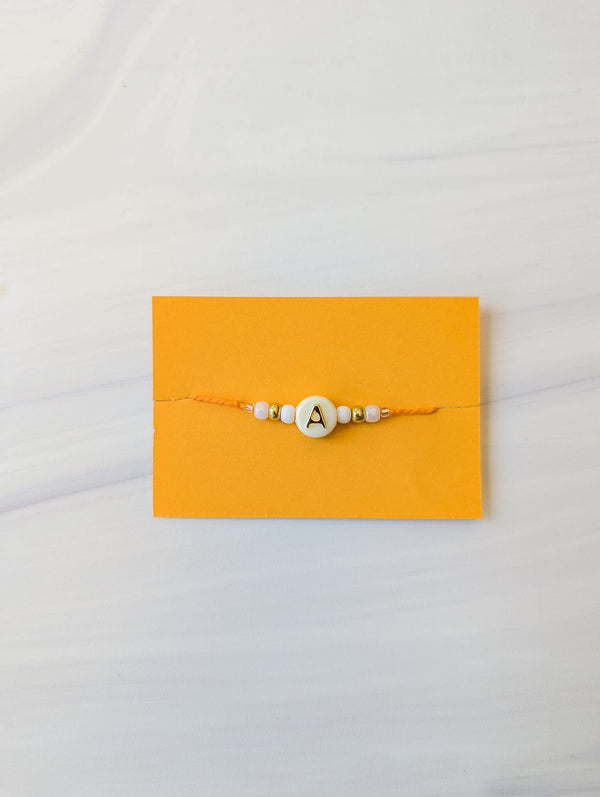 Custom Yellow Initial Rakhri