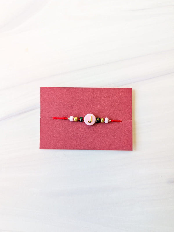 Custom Pink Initial Rakhri