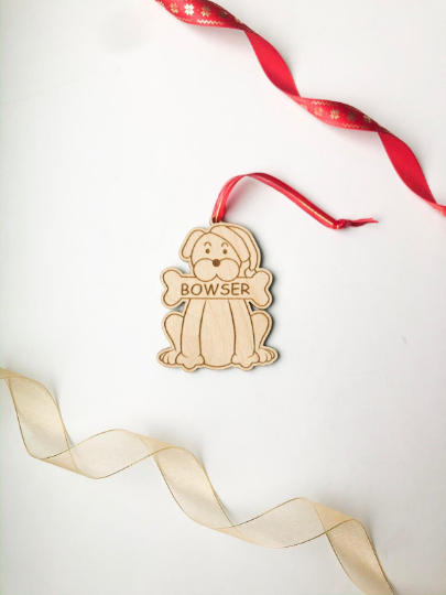 Dog Engraved Christmas Ornament - Petals and Ivy Designs