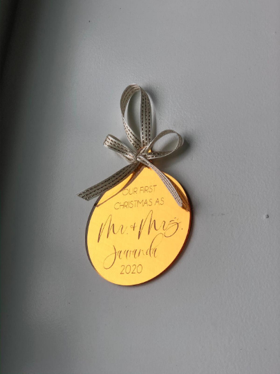 Our First Christmas Married Engraved Ornament