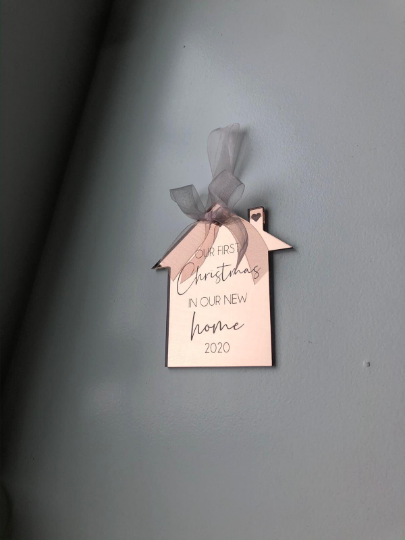 New Home Engraved House Ornament - Petals and Ivy Designs