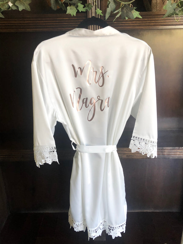 Custom Mrs Lace Robe - Petals and Ivy Designs