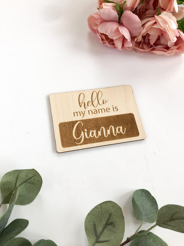 Baby Announcement Name Tag - Petals and Ivy Designs