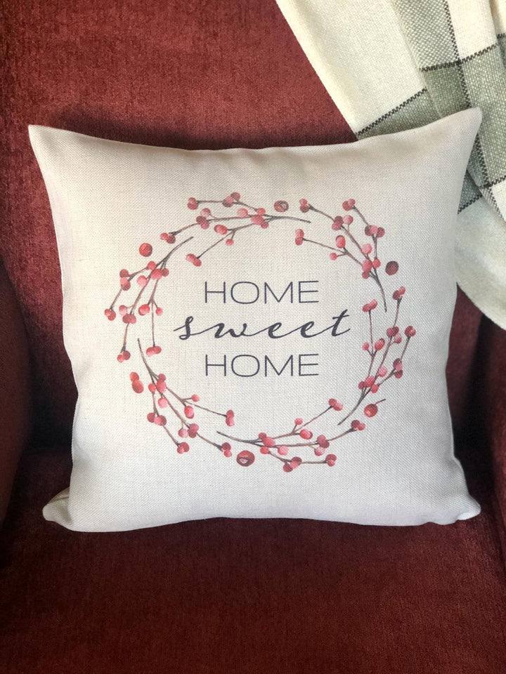 Home Sweet Home Wreath Pillowcase.