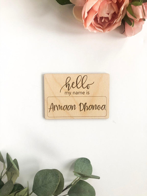 Baby Announcement Name Tag - Petals and Ivy Designs