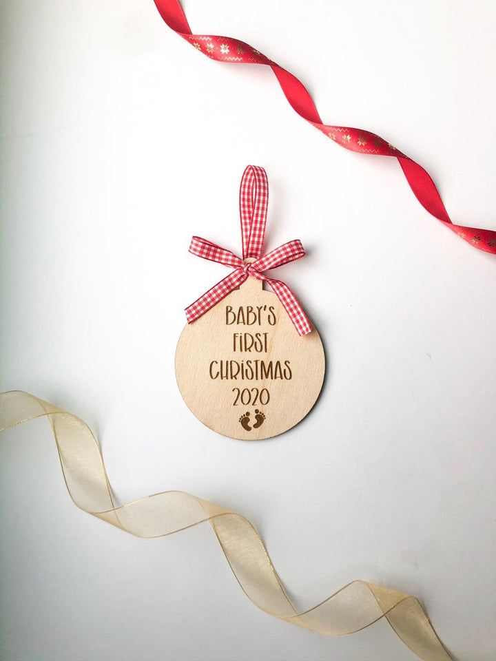 Baby's First Christmas Engraved Christmas Ornament - Petals and Ivy Designs