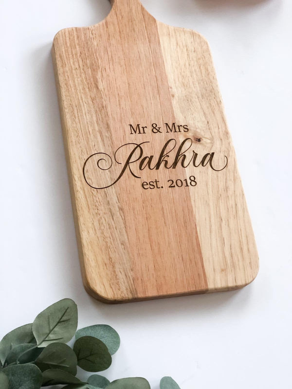 Mr and Mrs Engraved Charcuterie Board