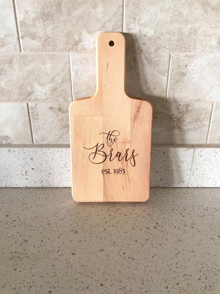 Family Engraved Mini Cheese Board.