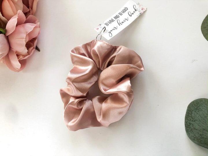 Blush Pink Satin Scrunchie - Petals and Ivy Designs