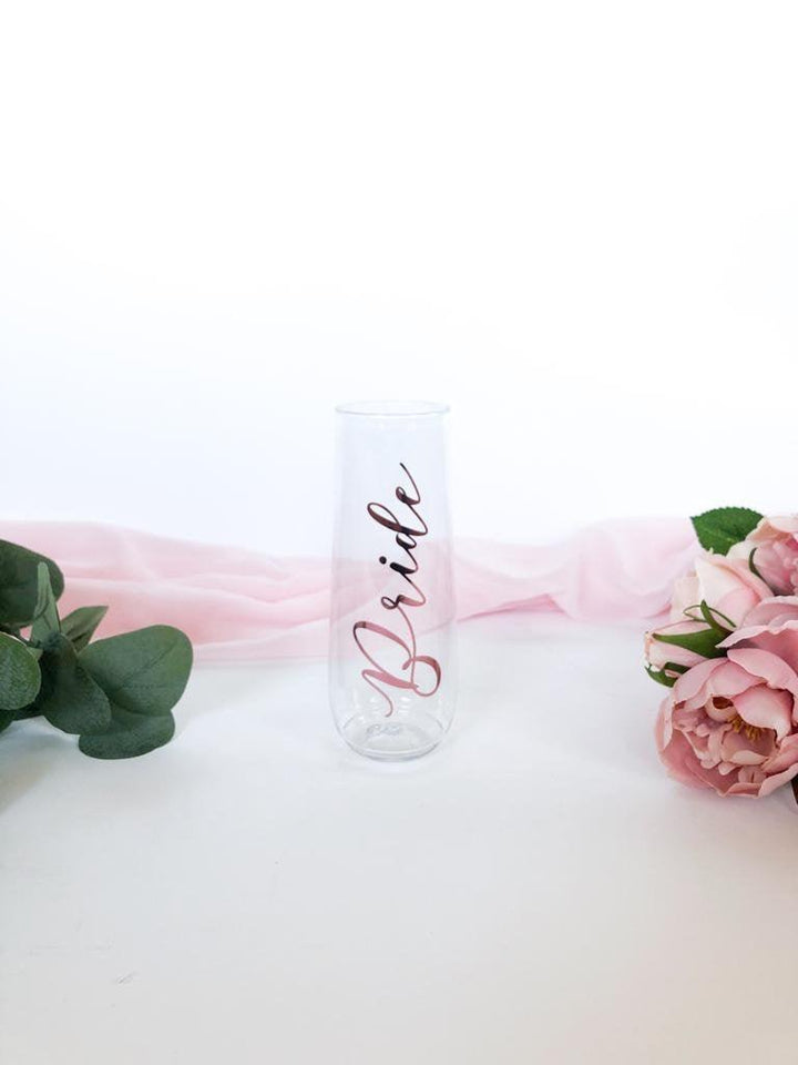 Bride Champagne Flute - Petals and Ivy Designs