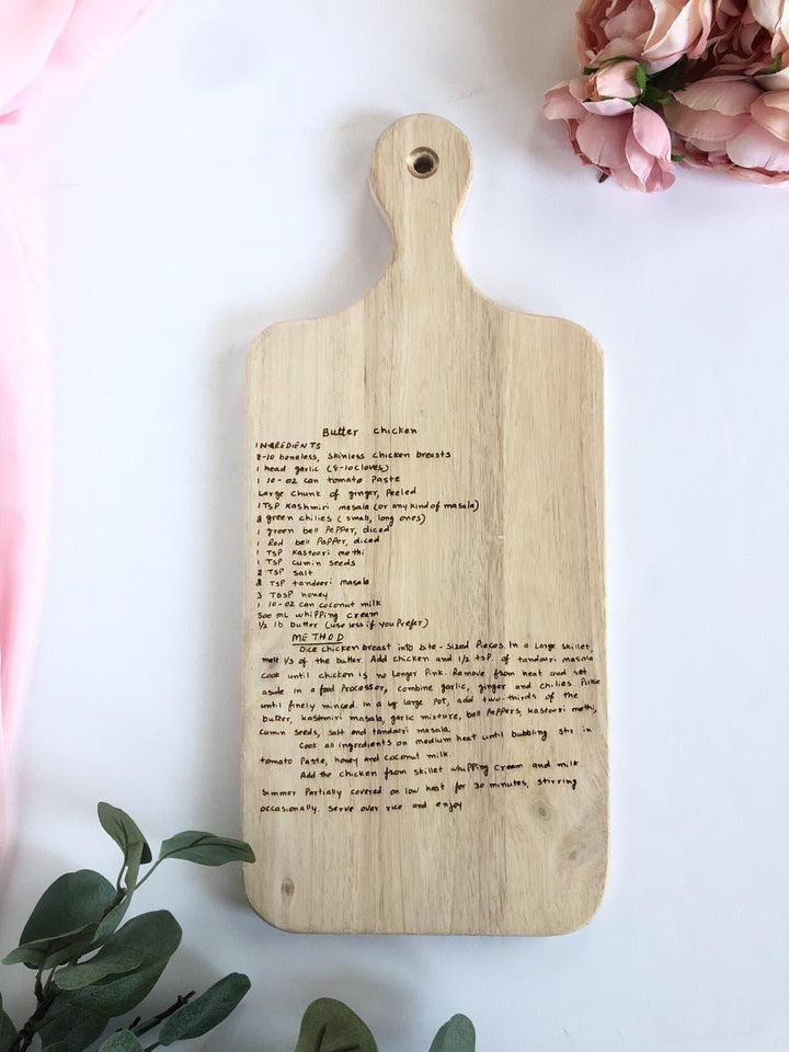 Recipe Engraved Charcuterie Board - Petals and Ivy Designs