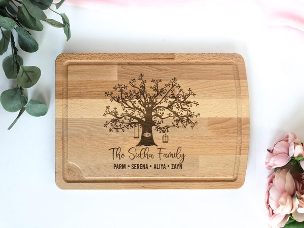 Family Tree Engraved Cutting Board - Petals and Ivy Designs